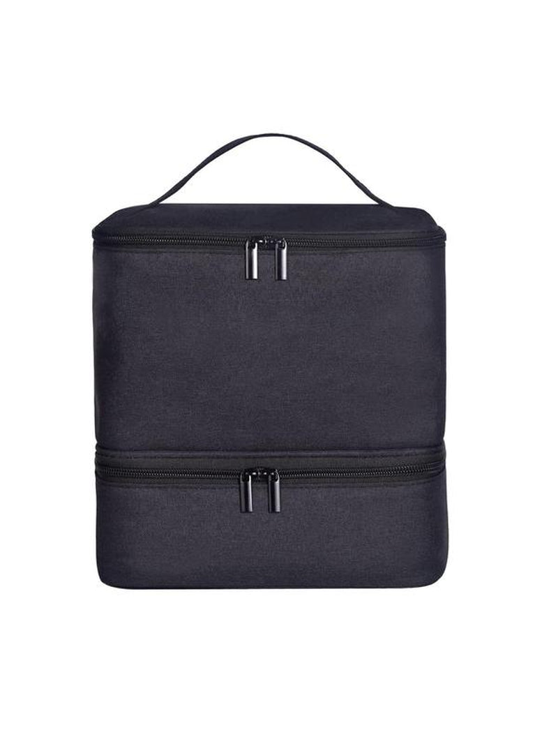 Double Layer Quilted Nail Polish Storage Bag, Portable Nail Art Organizer, Cosmetic Storage Zipper Makeup Organizer Pouch Multifunctional Bag for Women & Girls (Bag Only)