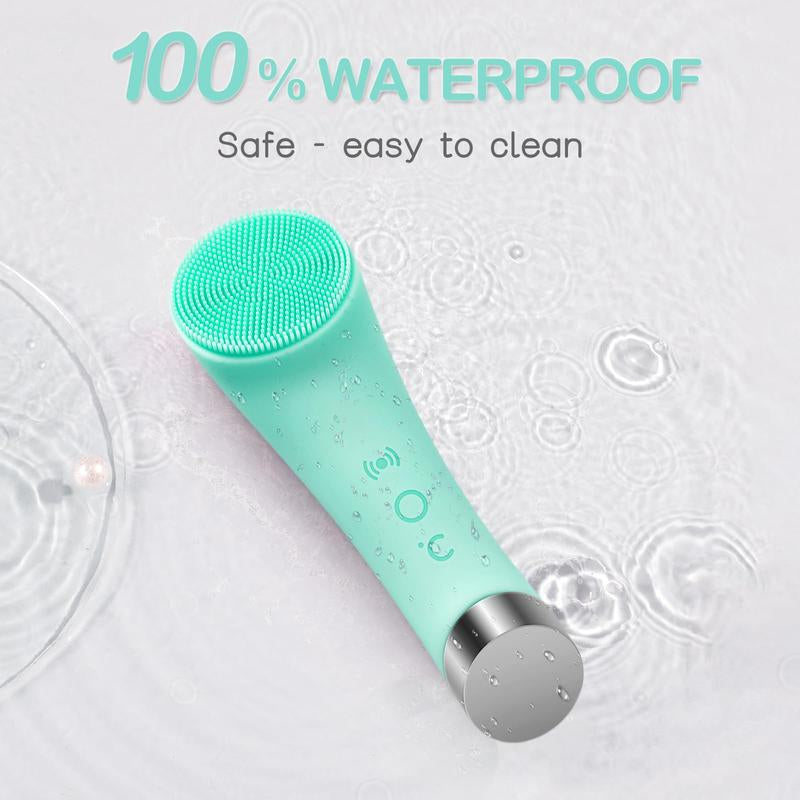 Facial Cleansing Brush, PRITECH Heatable Vibrating Face Scrubber with Massage, Silicone Face Scrubber for Women & Men, Electric Facial Cleanser for Deep Cleansing, Gentle Exfoliating Minihygieneproducts#Tiktokshopholidayhaul