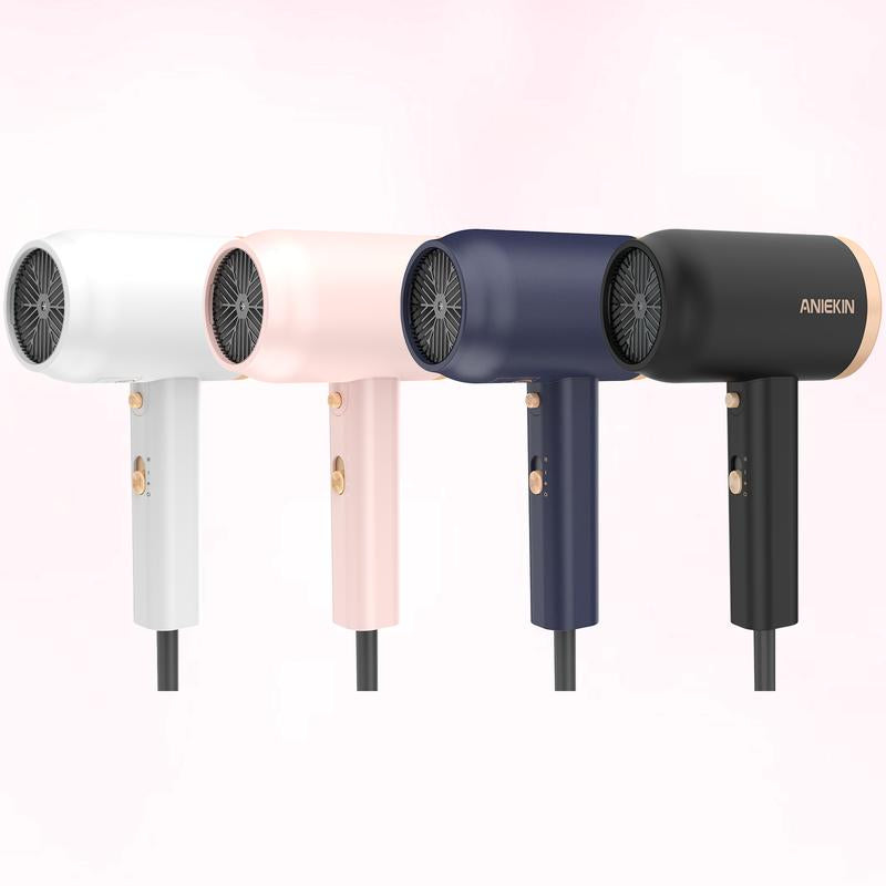 ANIEKIN Hair Dryer, 1875 Watts Fast Drying Blow Dryer with Diffuser and Concentrator, Compact Lightweight Hair Dryer for Women and Men