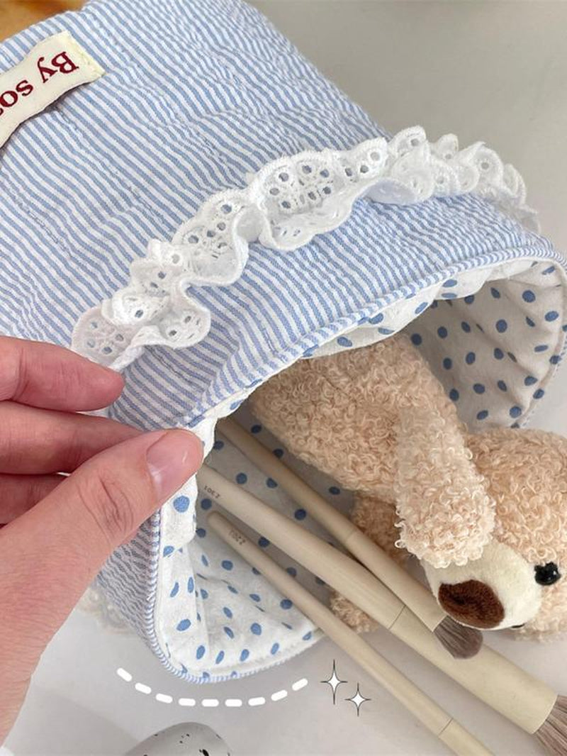 Cute Quilted Makeup Storage Basket, Multifunctional Large Capacity Storage Basket, Desktop Storage Organizer for Home Office, Toiletries Basket