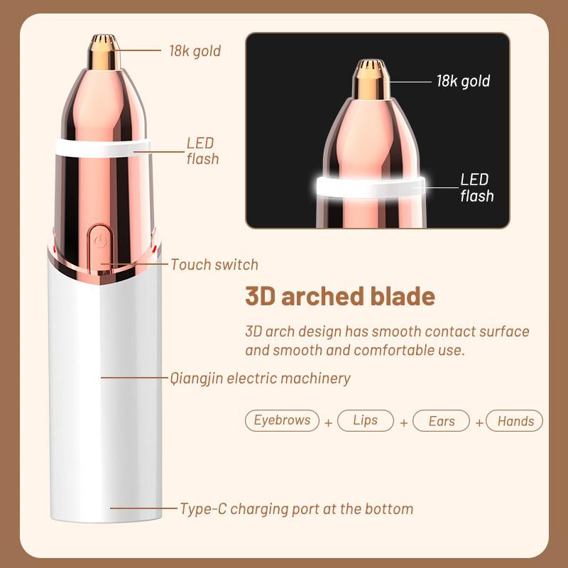 2 in 1 Facial & Eyebrow Hair Trimmer,Electric Eyebrow Trimmer, Lip Facial Body Hair Removal Tool, Facial Hair Care Tool, Electric Shaver Women, Eyebrow, Epilator Hair Remover#Tiktokshopholidayhaul